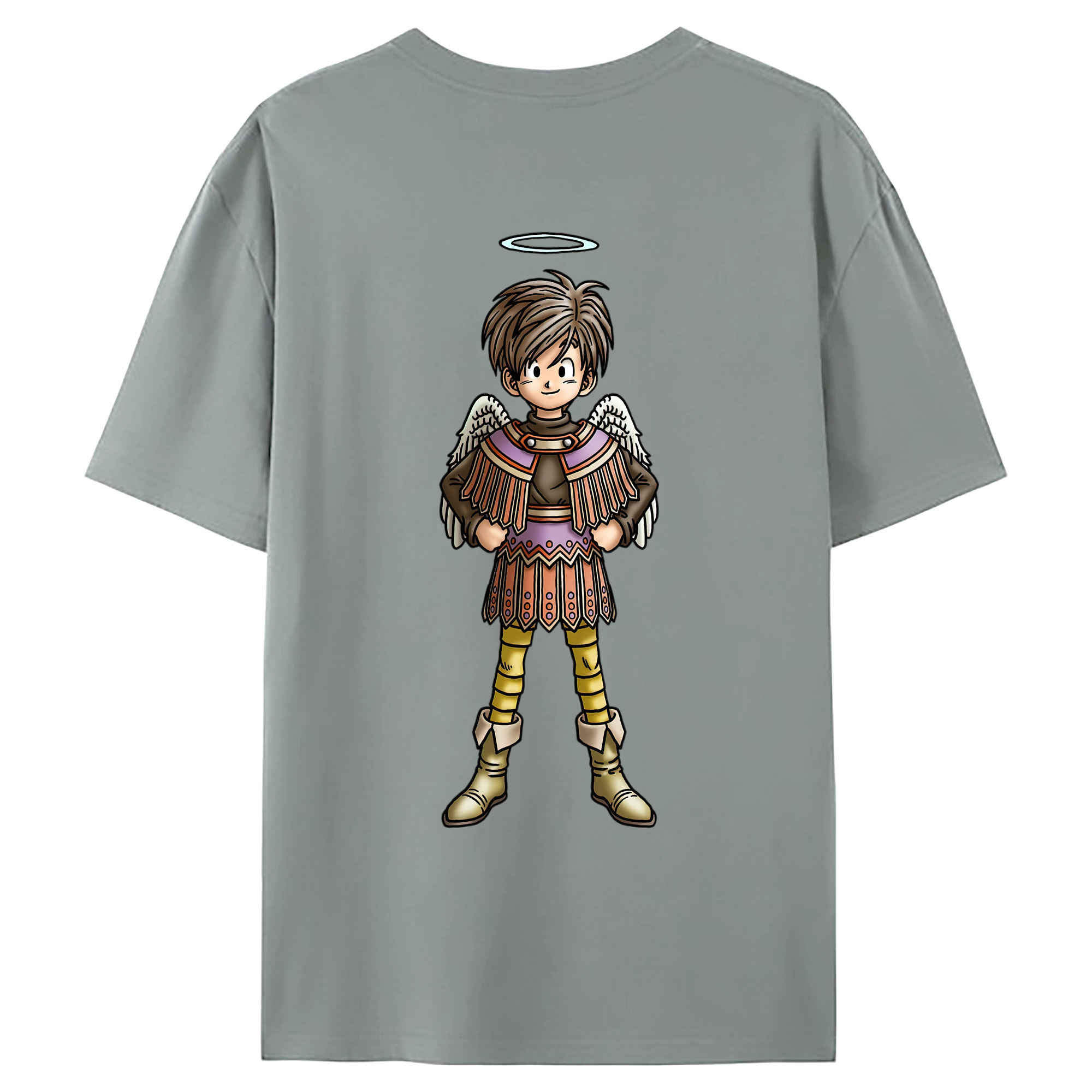 （画像用） ドラゴンクエスト Doragon Kuesuto Dragon Quest 綿100％ メンズ半袖Tシャツ（バックプリント） 通気性